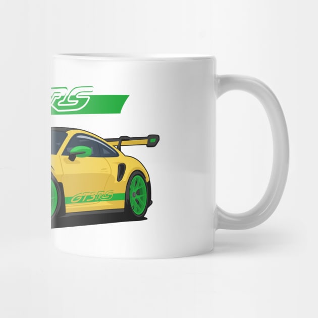 Car 911 gt3 rs yellow green by creative.z